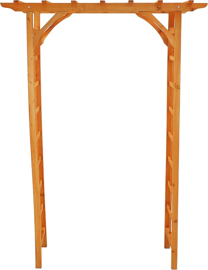 Sunnydaze 78-Inch Wooden Garden Arbor Walkway Wedding Arch - Image 6