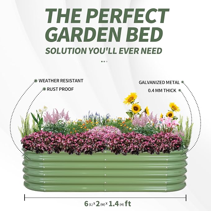 1MORE Galvanized Raised Garden Bed- Planter Garden Boxes Outdoor, Raised Beds - Image 5