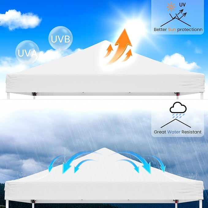 10x10ft Pop Up Canopy Tent, Heavy Duty Waterproof Folding Tent - Image 6