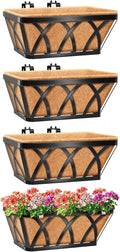 Riare 4 Pack 16 Inch Metal Railing Planter Window Box by Riare