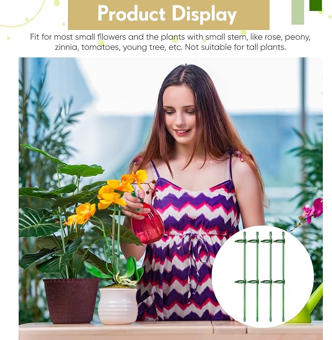 meekoo 30 Pcs Adjustable Garden Plant Support Stakes Single Stem Plant Cage - Image 5