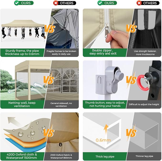 COBIZI 10x20 Heavy Duty Pop Up Canopy - Image 5