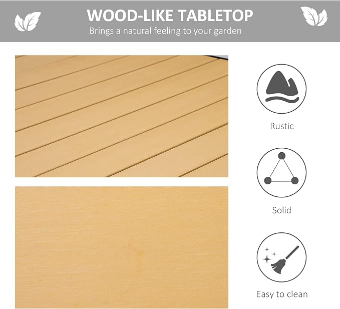 Outsunny 75" x 35" Outdoor Dining Table - Image 4