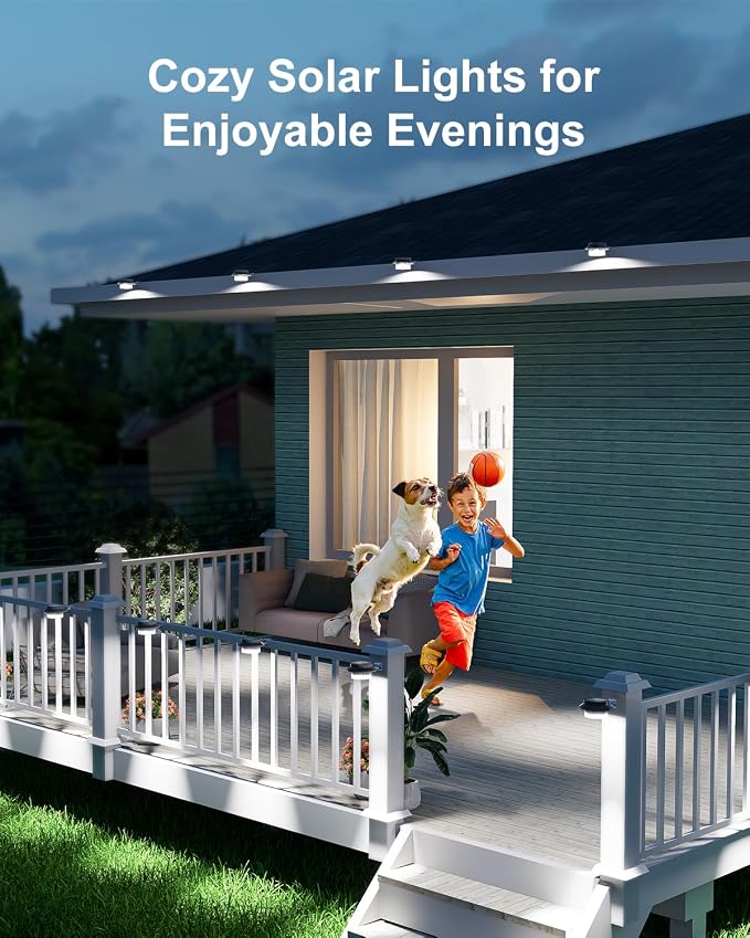 4 Pack White Solar Powered Gutter Lights Outdoor Decorative Waterproof Led - Image 7