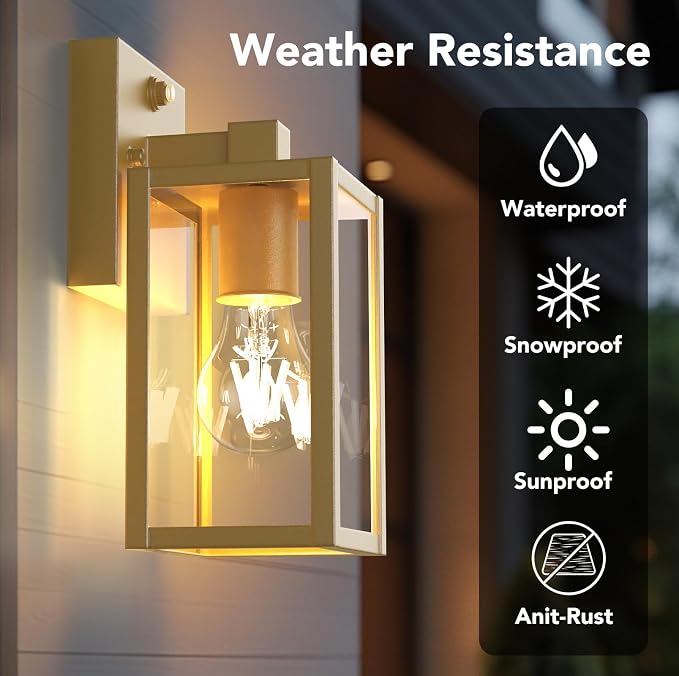 PARTPHONER Dusk to Dawn Outdoor Light Fixtures, Waterproof Exterior Wall Sconce - Image 2