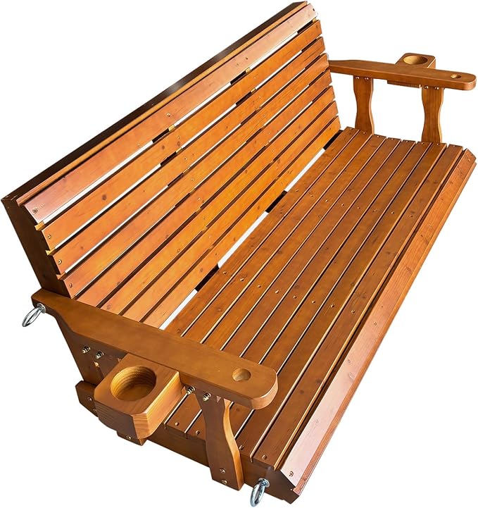 Wooden Porch Swing 3-Seater, Bench Swing - Image 9