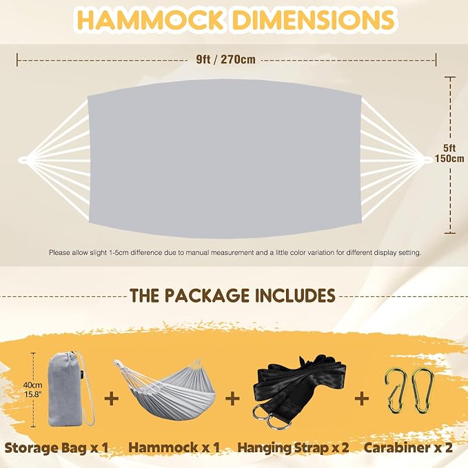 ANYOO Cotton Hammock Portable Camping Hammocks - Image 3
