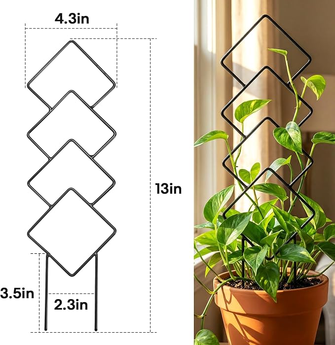 Indoor Trellis for Climbing Plants: 3PC Small Garden Metal Trellis for Vine Ivy - Image 2