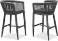 PURPLE LEAF Outdoor Bar Stools Set of 4 Wicker Bar Height Stool Bar Chairs by PURPLELEAF