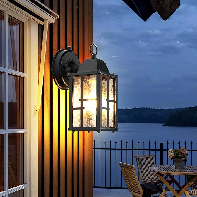 OKELI Dusk to Dawn Outdoor Wall Lights, Exterior Waterproof Lantern, Front - Image 8
