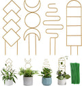 Indoor Plant Trellis for Potted Plants, 16inch Gold Small Trellis for Climbing by WellSign