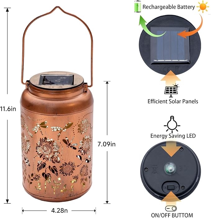 Sunflower Solar Lanterns Outdoor Waterproof Hanging Solar Lights, Birthday Gifts - Image 6