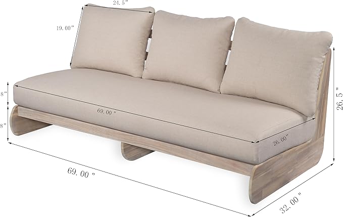 Christopher Knight Home Poppy Acacia Wood Outdoor 3 Seater Sofa - Image 2