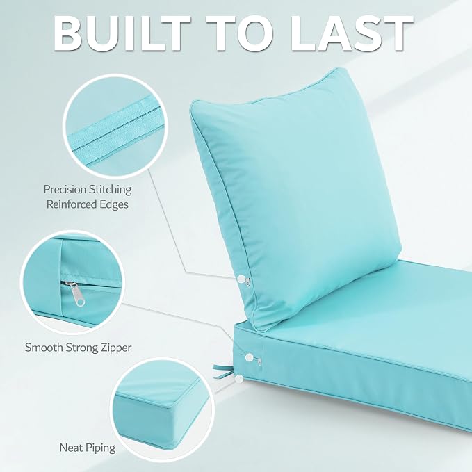 22x22 Inch Patio Chair Cushions Set of 4, Outdoor Furniture Cushions - Image 6
