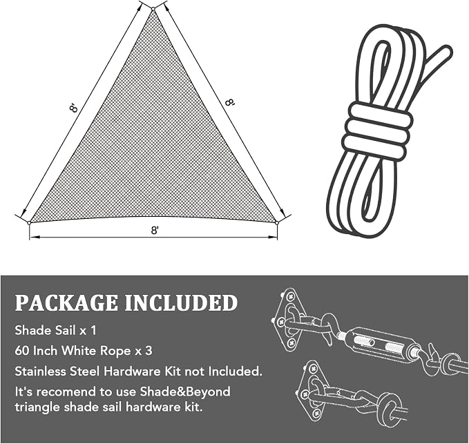 Shade&Beyond Shade Sail 14'X14'X14' Triangle Sand Breathable UV Block Outdoor - Image 8