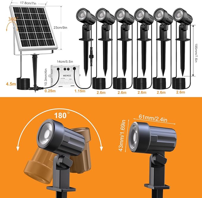 MEIKEE 6 in 1 RGB Solar Landscape Lights - Image 8