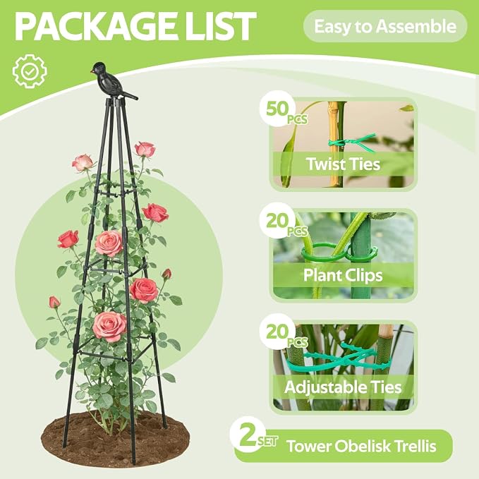 2 Pack Garden Trellis for Climbing Plants Outdoor - Image 7