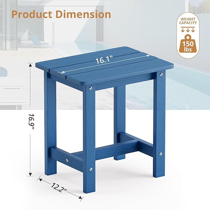 LUE BONA Outdoor Side Table, HDPS Small Outdoor Table, Adirondack Side Table - Image 3