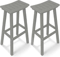 Outdoor Bar Stools Set of 2, 29 Inch All-Weather HDPE Bar Height Chairs by KULAMOONLIFEHOUSE