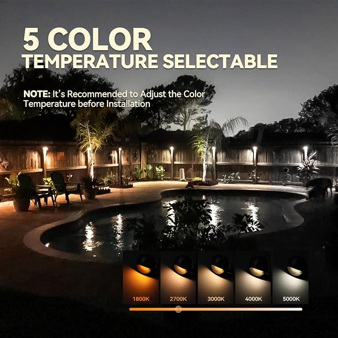 LEONLITE Update 5CCT LED Low Voltage Deck Lights, 180LM 3.74inch Landscape Step - Image 2