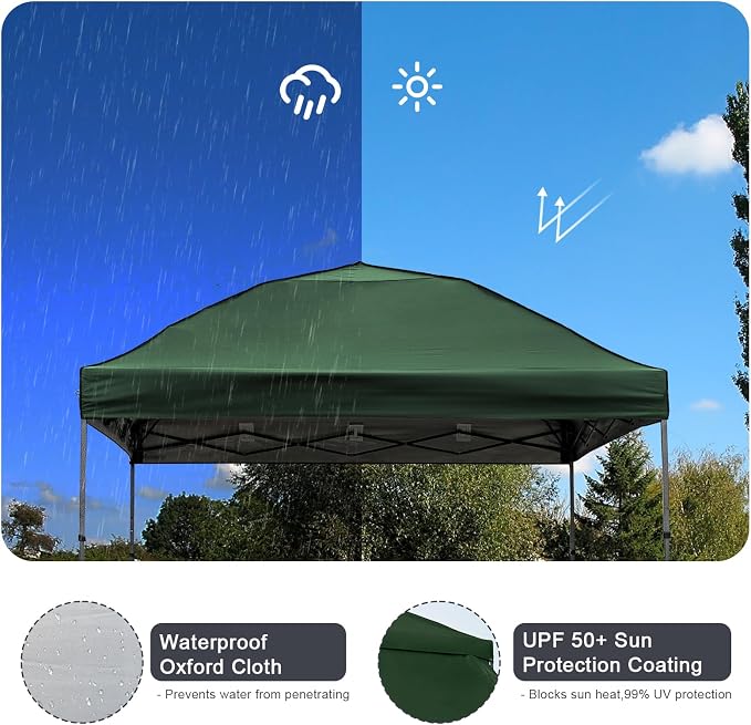 10x10 Pop Up Canopy Tent with 2 Sidewalls, Easy Up Canopy Outdoor Party Sun - Image 5