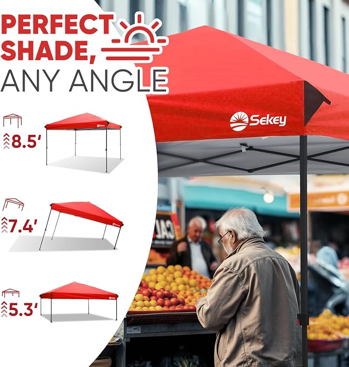 Sekey 10x10 Pop Up Canopy with One Push Setup-Easy Up Canopy with 99% UV - Image 5