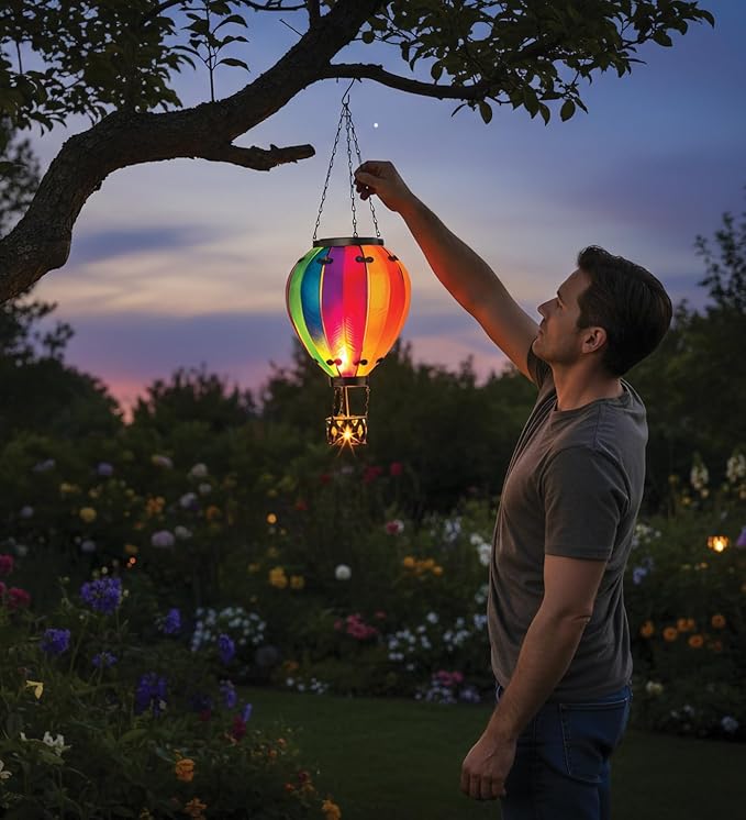 Regal Art & Gift 23.5 Inch Hot Air Balloon Solar Lantern – Hanging - Image 2