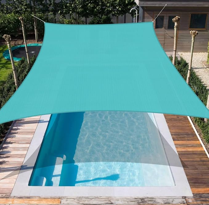 Sun Shade Sail 8'x8' Rectangle Shade Canopy Patio Cover UV Block Shade Cloth - Image 8