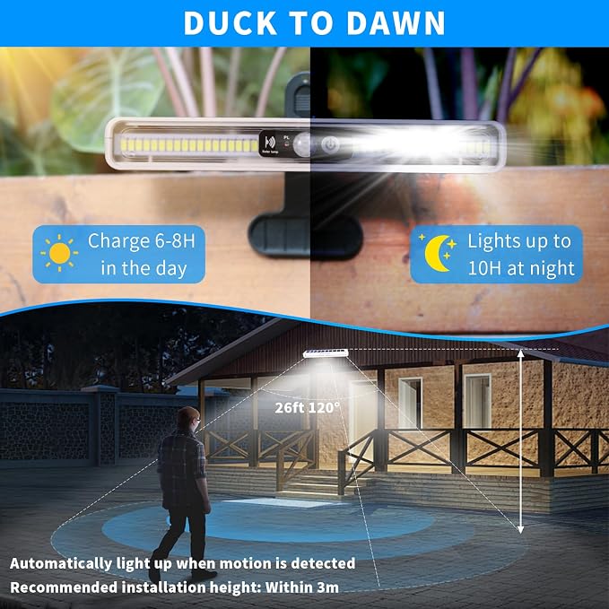 Clip On Solar Motion Lights Outdoor Waterproof, 2 Pack Motion Sensor Outdoor - Image 3