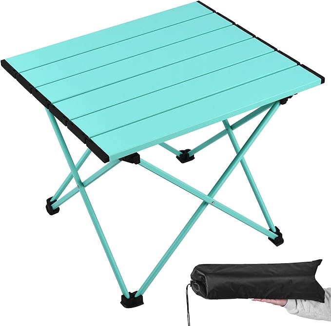 Grope Camping Table with Aluminum Table Top, Folding Beach Table Easy to Carry by Grope