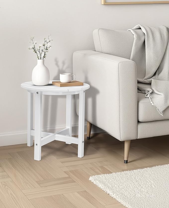 Outvita Adirondack Side Table, 18 Inch Round Outdoor End Table, HDPE Weather - Image 7