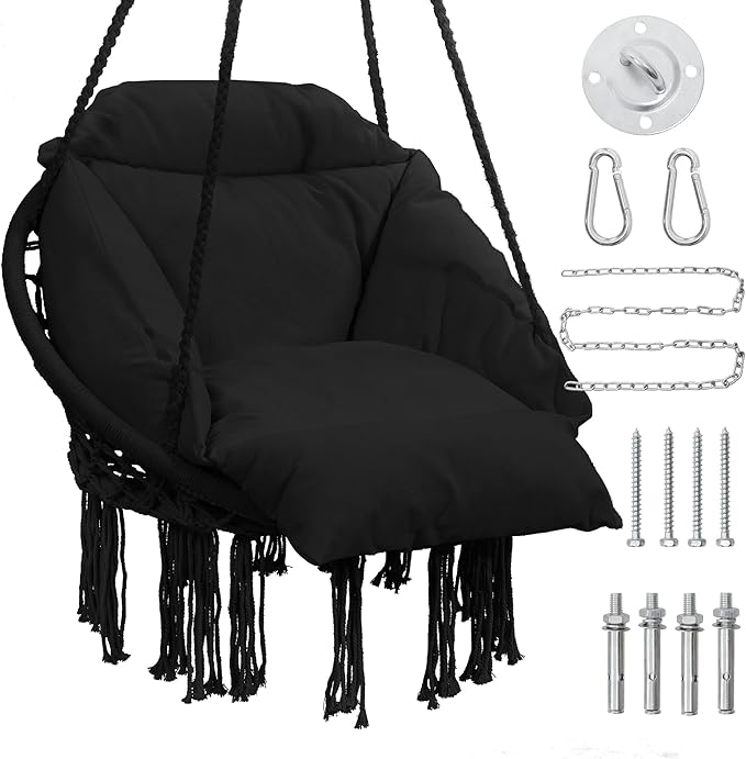 Macrame Hammock Hanging Swinging Chair by KROFEM