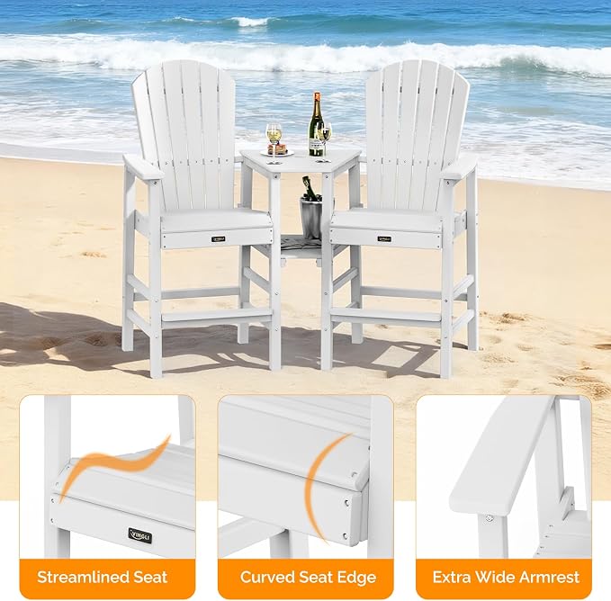 VINGLI Tall Adirondack Chairs Set of 2 - Image 4