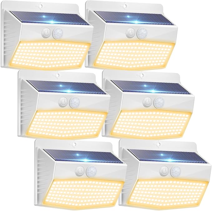 Peasur 6 Packs Solar Outdoor Lights Motion Sensor, Solar Security Lights by Peasur