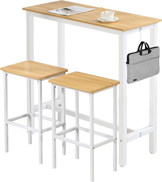 Finnhomy Bar Table Set, 39.3" Pub Table High Top Table, Rectangular Bar Height by Finnhomy