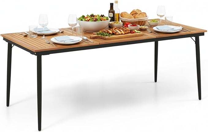 Tangkula 79" Acacia Wood Outdoor Dining Table by TANGKULA
