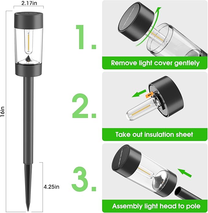 Solar Lights Outdoor, 12 Pack Waterproof Solar Landscape Lighting - Image 3
