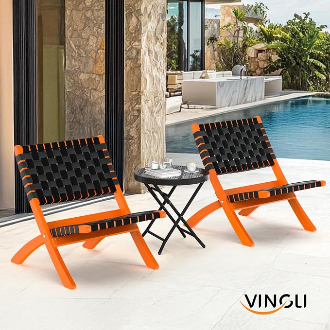 VINGLI Patio Folding Side Table, Small Outdoor Table - Image 2