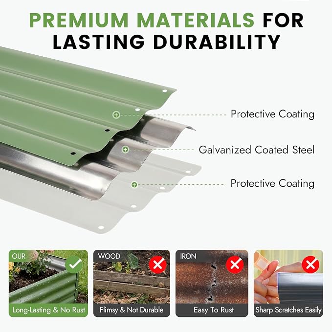 INNO STAGE Galvanized Raised Garden Bed Kit, Rust-Resistant & Easy Assembly - Image 4