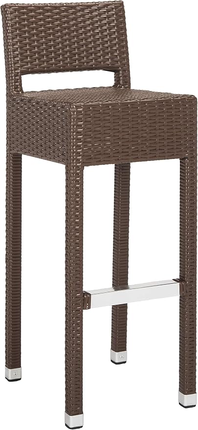 SAFAVIEH FOX5212A Collection Landry Black Indoor/Outdoor Bar Stool - Image 4