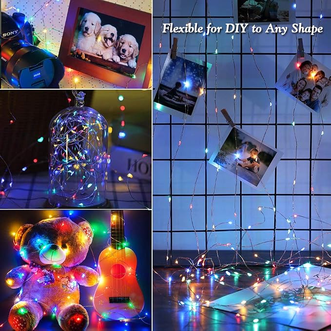 Brizled 2 Pack Each 200 LED 66ff Multicolor Solar Christmas Lights, Colored - Image 6