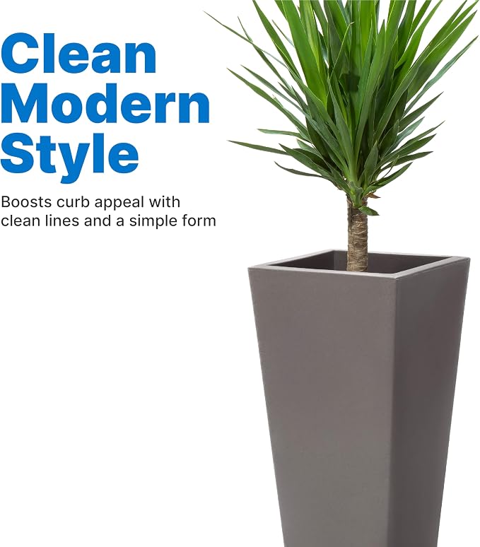 Step2 Tremont Tall Square Tapered Planter, Large Planters - Image 2