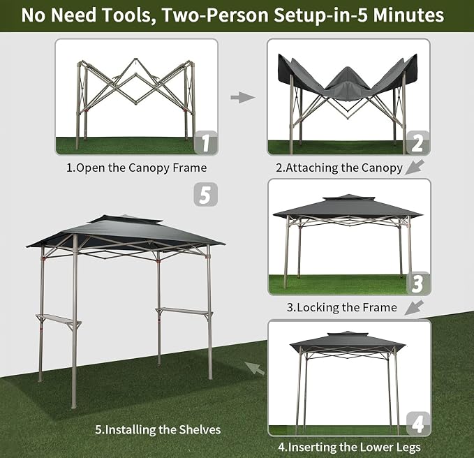 Crown Shades 8x5 Grill Gazebo - Image 7