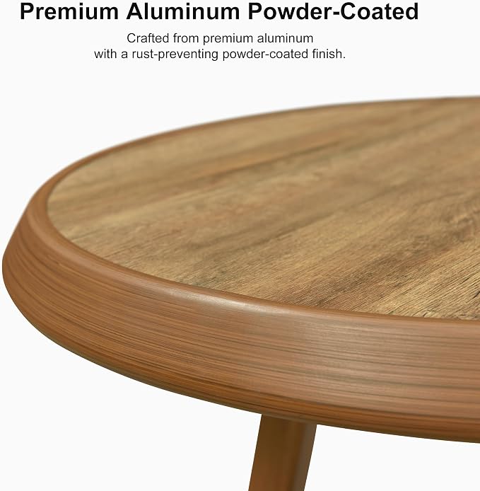 PURPLE LEAF Outdoor Round Bar Table Patio Aluminium Modern Bistro Table - Image 4