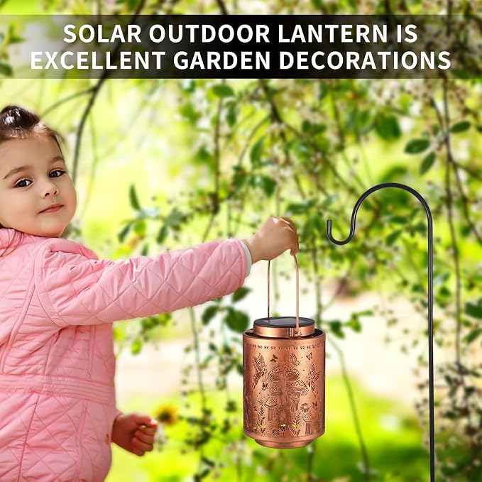 Solar Lanterns Outdoor Waterproof Mushroom Butterfly Garden Decor Gifts - Image 5