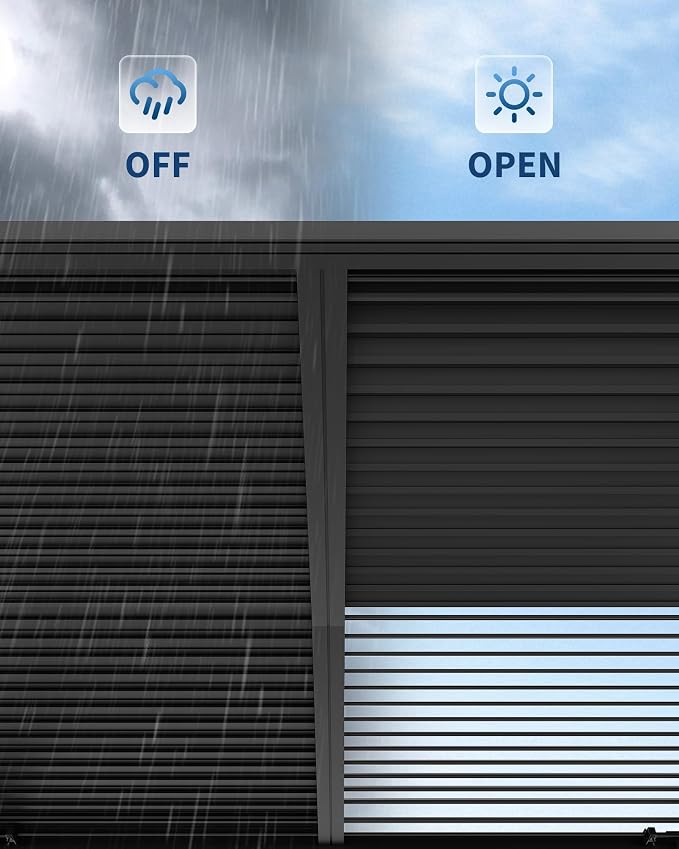 GarveeLife Louvered Pergola 11 ft x 13 ft, Outdoor Pergola - Image 3