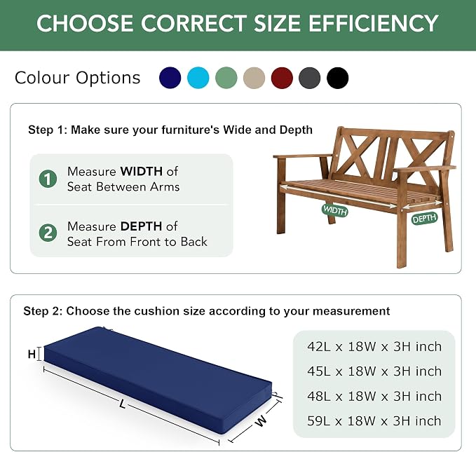Outdoor Bench Cushion: Waterproof and Fade Resistant Patio Furniture Cushions - Image 6