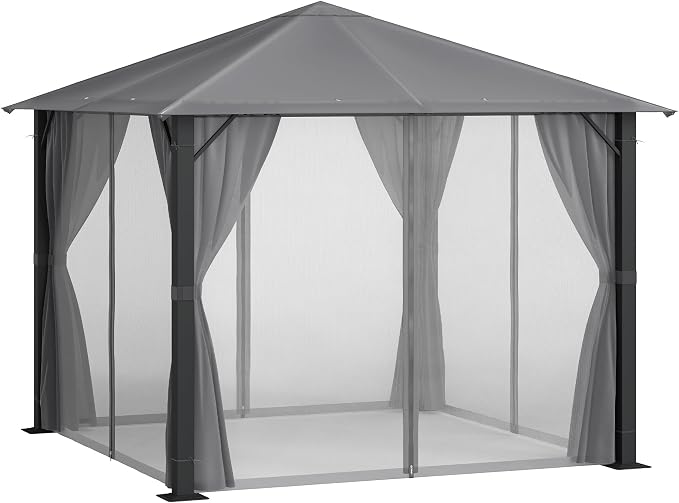 Outsunny 10' x 10' Patio Gazebo, Outdoor Gazebo Canopy Shelter by Outsunny