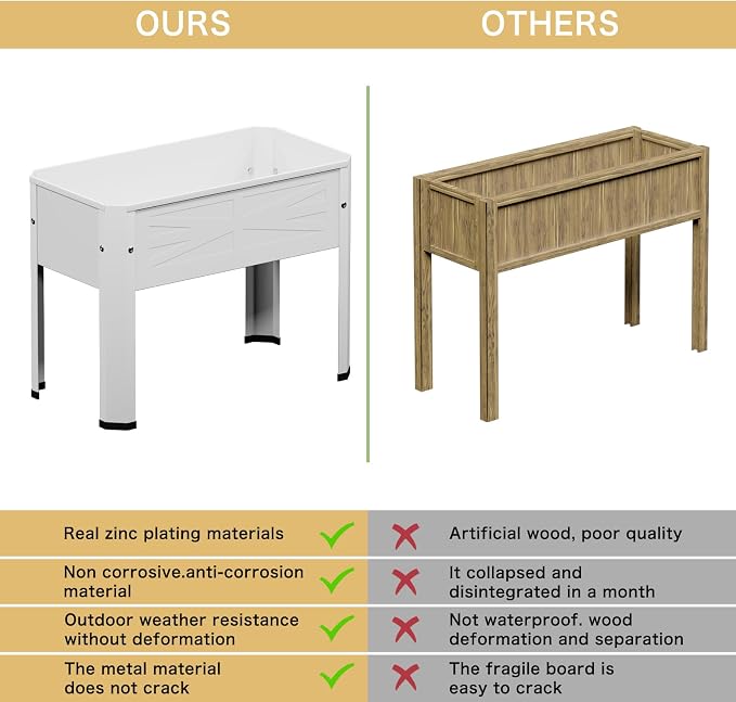 Elevated Metal Planter Box Stand Heavy Duty Raised Garden Bed - Image 4