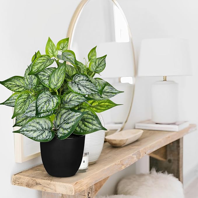 14.5" Artificial Plants Indoor Home Decor, Fake Potted Silk Plants - Image 4